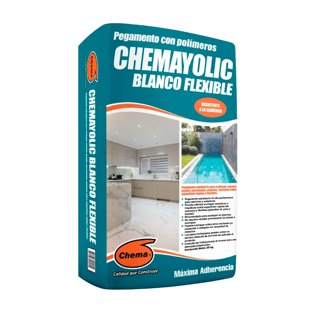 Pegamento Chemayolic Blanco Flexible 25 kg