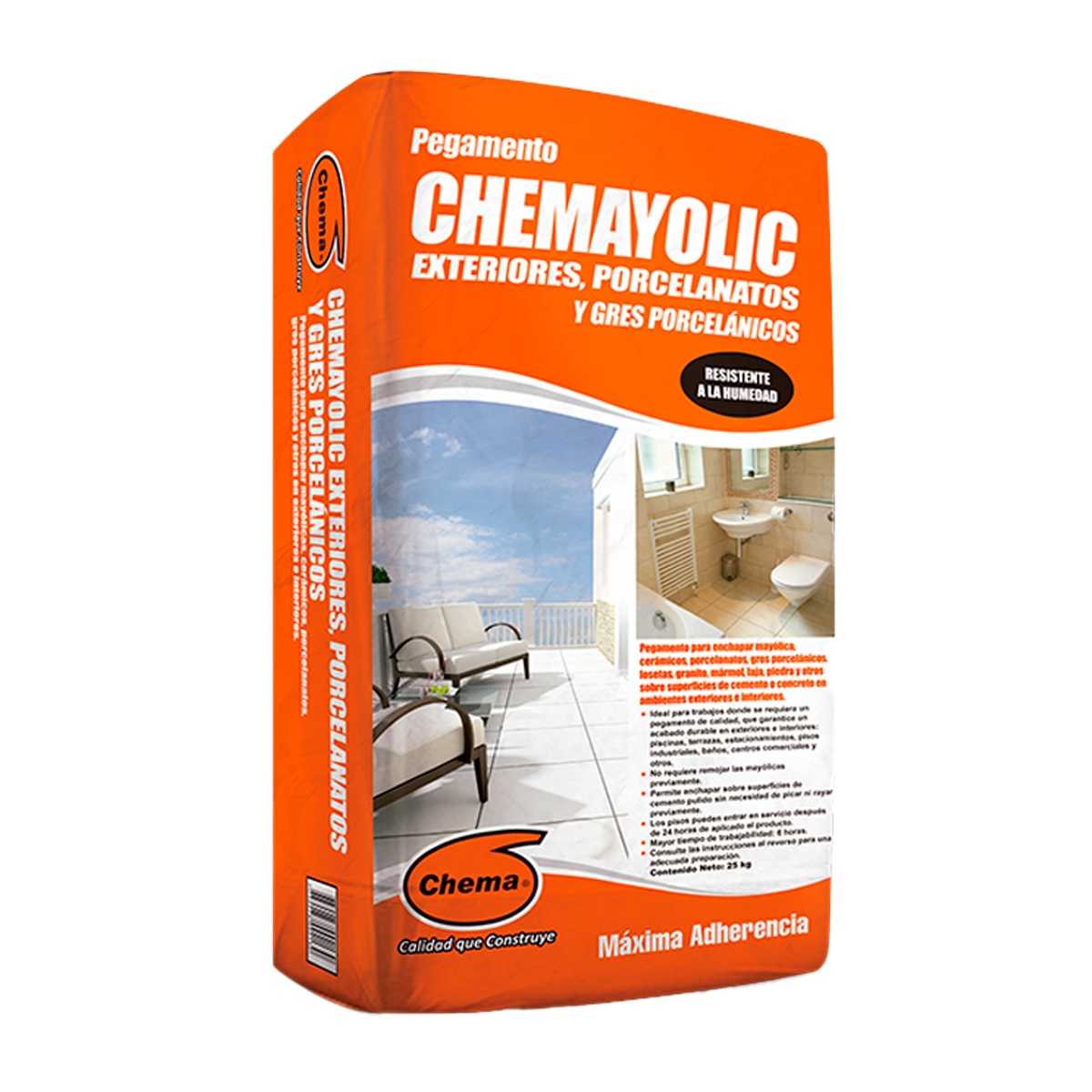 Pegamento Chemayolic en Polvo Exterior 25 kg